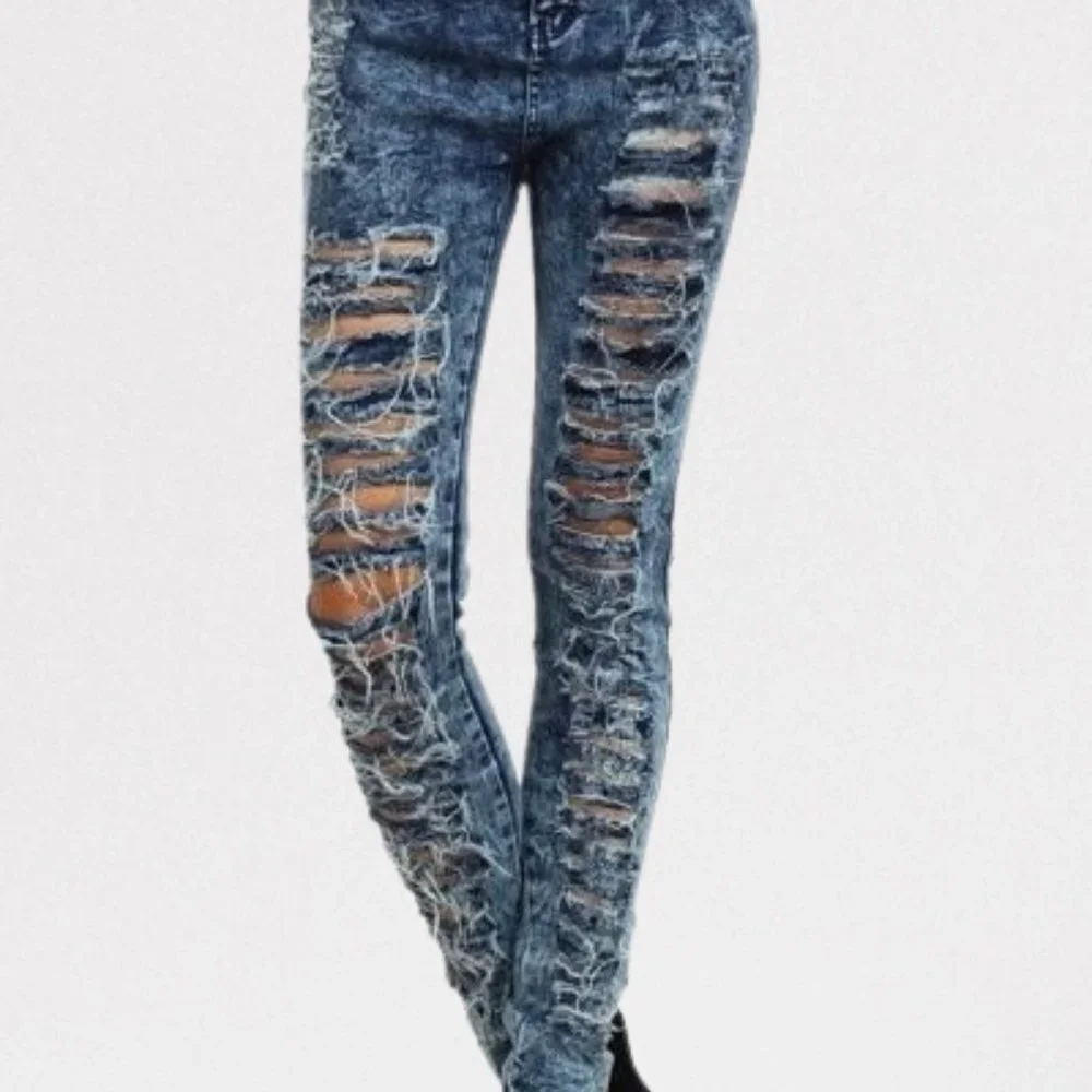 Cello High Waist Distressed Acid Wash Shredded Jeans  (2)  4095   NWT Boutique - Picture 5 of 8